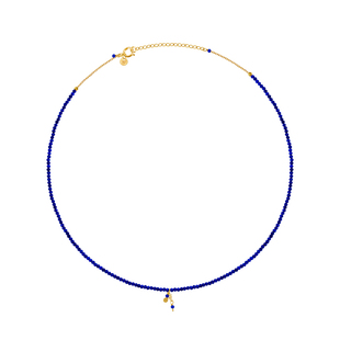TWOR/手工房全蓝青金石毛衣链手工k金项链显白时尚简约精致项链女