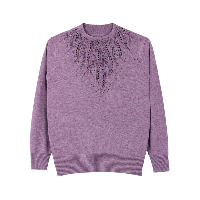 春秋薄款毛衣半高领针织衫奶奶装