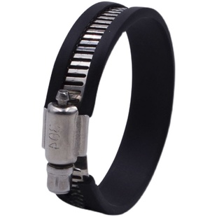 加宽加厚304不锈钢包胶喉箍胶条快装卡箍管箍卡扣抱箍水管固定卡