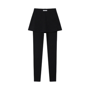 含羊毛假两件打底裙裤女外穿春秋冬加绒加厚保暖棉裤一体紧身裤