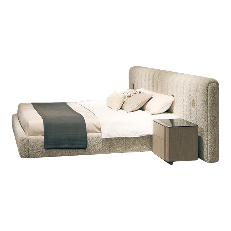 CISU意式轻奢宽屏芬迪绒宽屏床高端别墅大平层2026设计师新款婚床