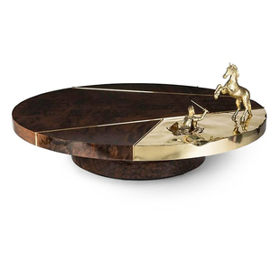 轻奢实木不锈钢茶几意式高级感设计师茶台高端客厅家用创意咖啡桌