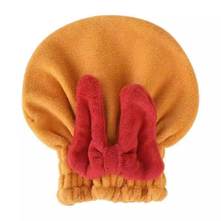 家用珊瑚绒蝴蝶结干发帽浴帽吸水速干裕帽干发巾沐浴包头擦头神器