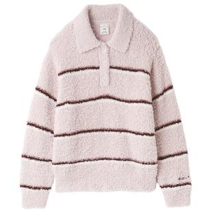 gelato pique25秋冬新品女睡衣半边绒条纹套头衫家居服PWNT255069