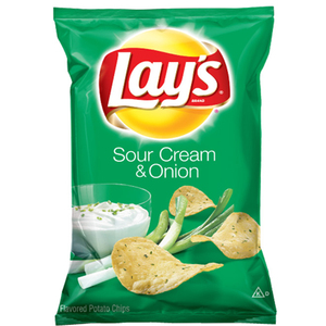 Lay's乐事洋葱酸奶油醋盐味美国进口薯片派对大包装零食184.2g