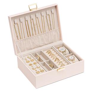 VLANDO唯兰朵新款高档首饰盒精致黄金珠宝耳钉项链收纳盒大容量