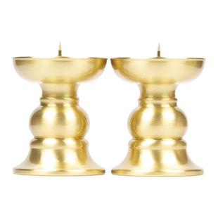 小铜记黄铜烛台蜡台家用香烛铜底座全铜摆件传统婚庆乔迁大号灯座