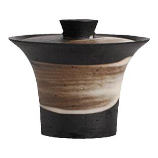 圭隐堂 | 牧渔景德镇纯手工侘寂盖碗手绘粉引泡茶碗手抓碗分茶器