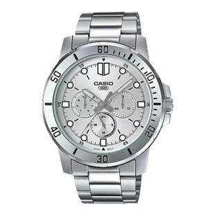卡西欧（CASIO）商务三眼潮流大表盘防水手表 MTP-VD300BL-2E