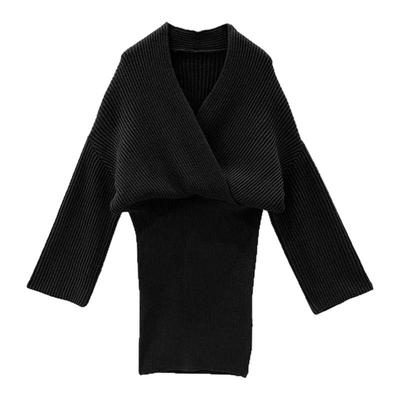 日本直邮日潮 GRL 交叉领针织迷你连衣裙 tu1507性感紧身吊带蕾丝