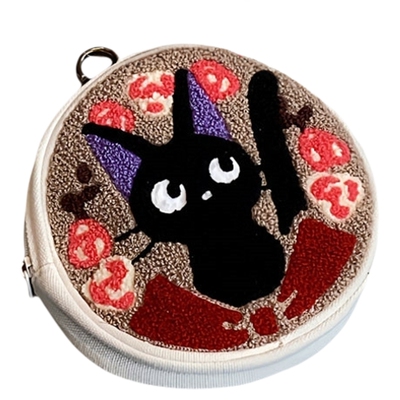 日系可爱龙猫刺绣毛绒耳机钥匙包