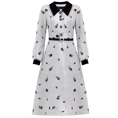 小香风连衣裙打底长袖裙子