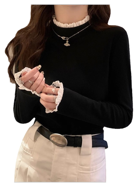 蕾丝花边设计感小众别致上衣女