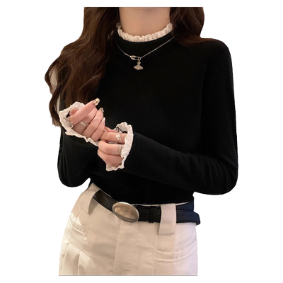 蕾丝花边设计感小众别致上衣女