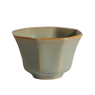 善窑厂李善明善款粉青限量款原矿高温汝瓷开片可养八方杯多号可选