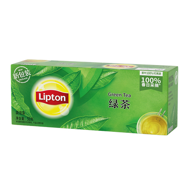 立顿绿茶茶包25包袋装茶