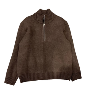 冬季高端复古半拉链立领毛衣男韩版潮流宽松保暖加厚百搭针织外套