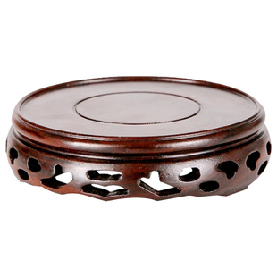 茶托垫子盆栽葫芦底座托盘实木圆形玉石奇石头花瓶鱼缸佛像底托架