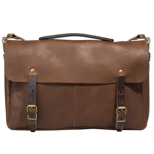 吉卡尼 复古潮牌牛皮邮差信使包翻盖单肩斜挎包男休闲通勤电脑包