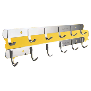 挂钩墙壁挂毛巾浴室一排挂衣架长条粘胶厨房不锈钢衣服排钩免打孔