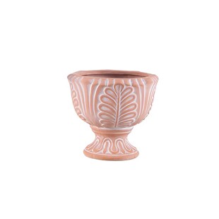 虹越园艺家陶土花盆轻奢高级感家用高脚透气细陶奖杯花盆户外庭院