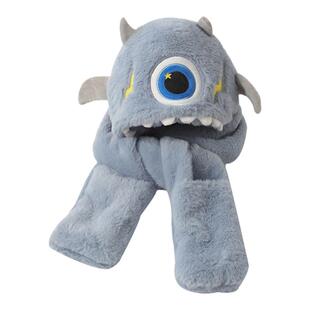 儿童帽子秋冬季婴儿保暖套头帽宝宝一体帽男童女童毛绒围巾三件套