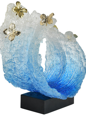 透明树脂海浪装饰品摆件