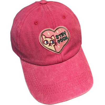 粉色卡通小猫ins女生水洗鸭舌帽