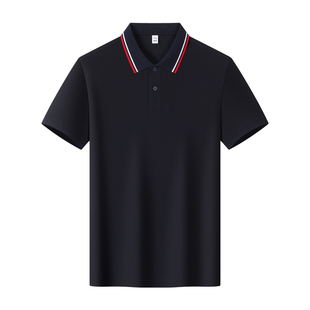 高端纯棉polo衫定制logo工作服短袖t恤衫印字衣服广告衫工装订制