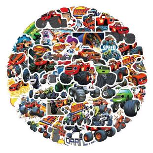 50张卡通动画旋风战车队街头英雄不干胶贴纸装饰手机ipad自行车行李箱儿童奖励贴画环保无异味图案不重复