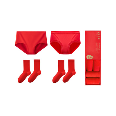 松山棉店红色本命年礼盒女士内裤