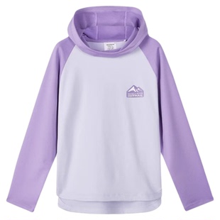 斯凯奇儿童速干衣女童春夏季新款卫衣针织套头连帽上衣蓬松款柔软