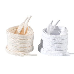 适配冠军champion运动鞋带男款女面包鞋紧密编织黑色扁平白纯棉圆