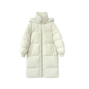 晴雨雪长款羽绒服女新款加厚宽松过膝连帽白鸭绒韩版大被子冬外套