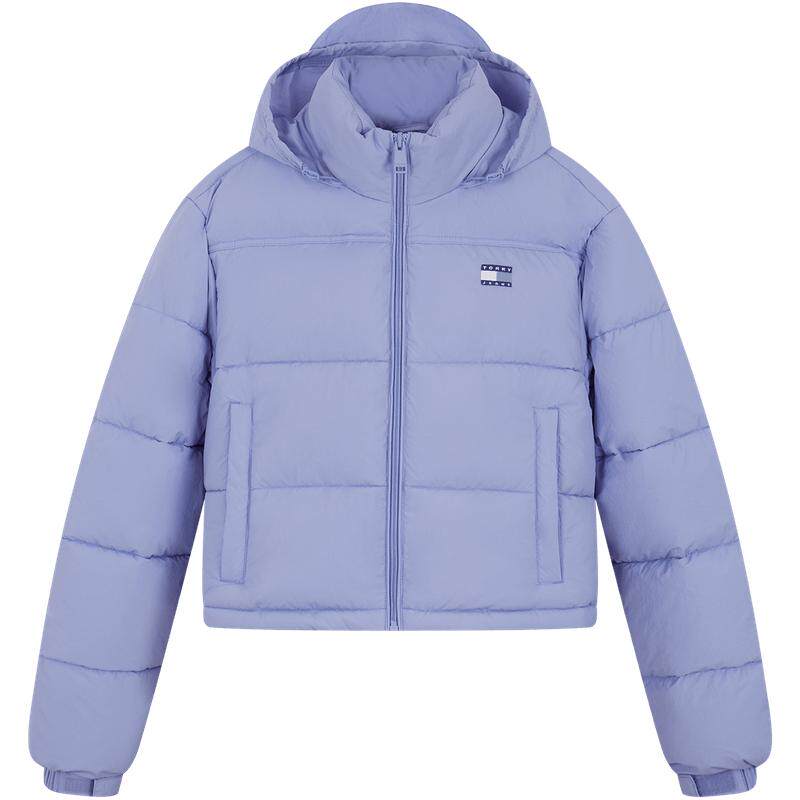 Tommy女装刺绣宽松短款棉服外套