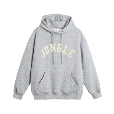 丛林老虎美式字母毛巾绣连帽卫衣