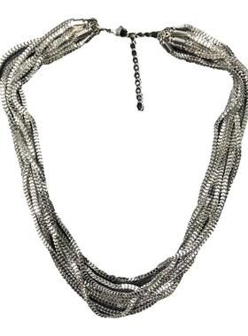 钛钢多层叠戴女蛇骨链闪项链颈链