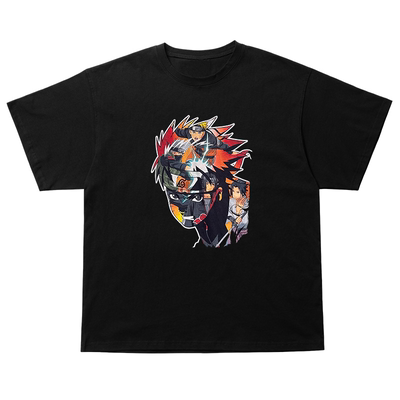 NARUTO主题动漫街头短袖T恤美式vintage古着潮流落肩高级感半袖棉