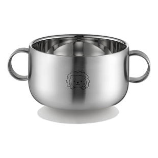 onlycook 316L不锈钢儿童碗食品级宝宝吸盘辅食碗婴幼儿吃饭餐具