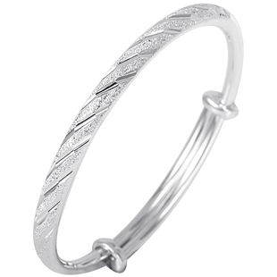 9999纯银手镯女生满天星足银手环年轻款实心银镯子流星雨新款银饰