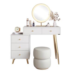 全友家居梳妆台斗柜一体卧室简约现代收纳储物柜轻奢化妆桌带妆镜