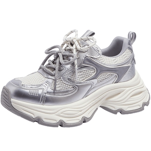 骆驼老爹鞋2026年春夏季新款网面透气厚底休闲增高运动鞋女款