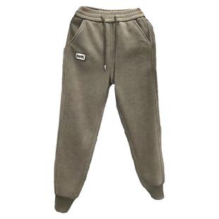 女士秋冬加绒卫裤加厚羊羔毛绒老爹裤保暖抗寒中老年全棉休闲裤