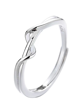 纯银戒指女小众设计开口可调节