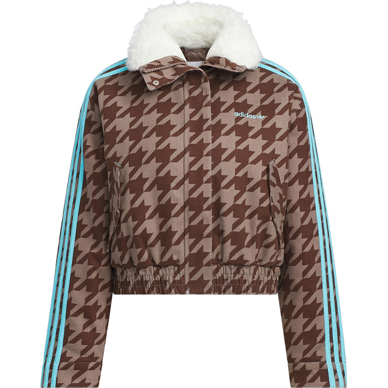 Adidas/阿迪达斯正品三叶草女士休闲翻领耐穿保暖短款棉服KA9732