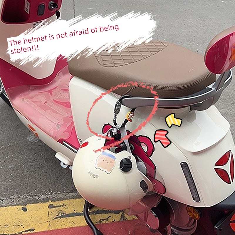 电动车头盔锁电瓶车摩托车自行车后座踏板车专用安全帽密码防盗锁