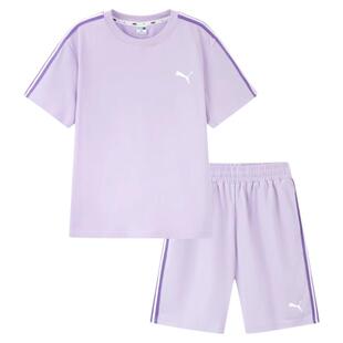 PUMA彪马童装篮球服男女童夏季短袖短裤套装吸湿速干运动服2件套