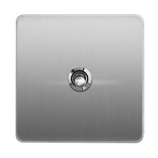 工业风不锈钢拉丝面板86型墙壁电源五孔插座复古一开双控拨杆开关