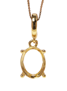 精工银镶嵌万能扣头吊坠空托