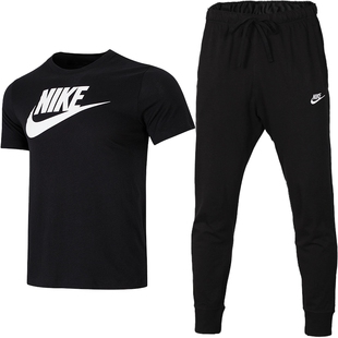 NIKE耐克男子短袖长裤两件套2026夏季新款大logoT恤训练运动裤潮